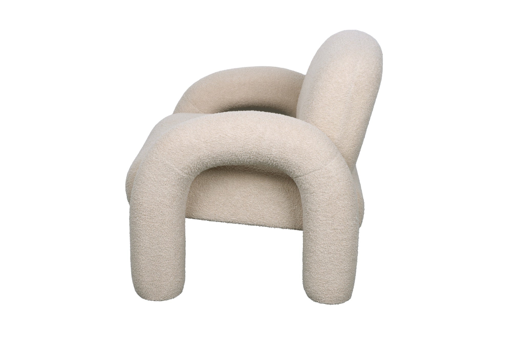 Sillón Grow tapizado en tela teddy, apoyabrazos y respaldo desmontables
