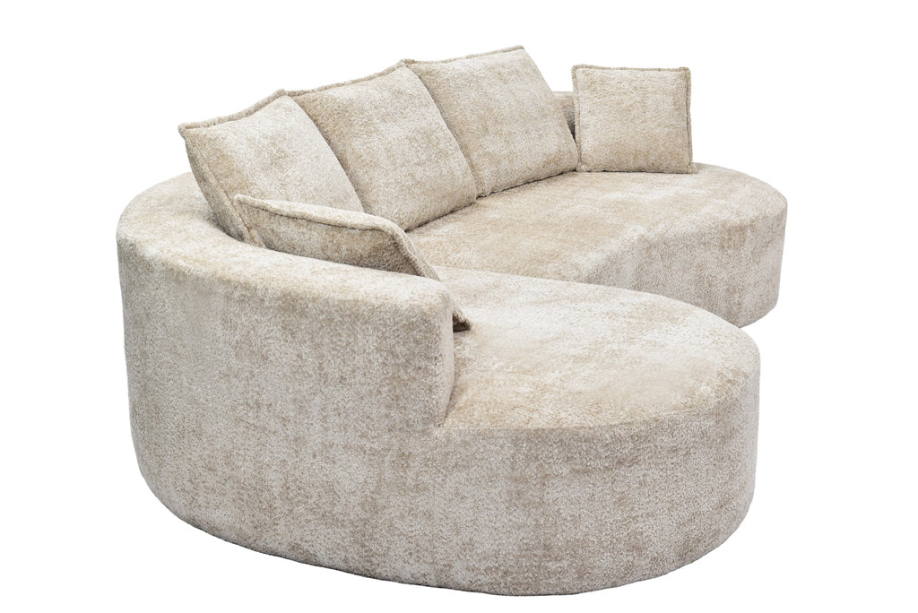 Sillón esquinero Nube de 286 cm tapizado en chenille beige