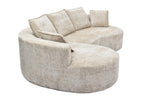 Sillón esquinero Nube de 286 cm tapizado en chenille beige