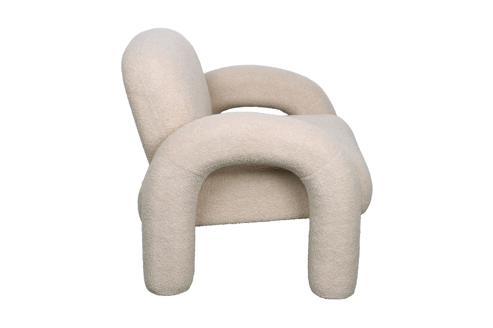 Sillón Grow tapizado en tela teddy, apoyabrazos y respaldo desmontables