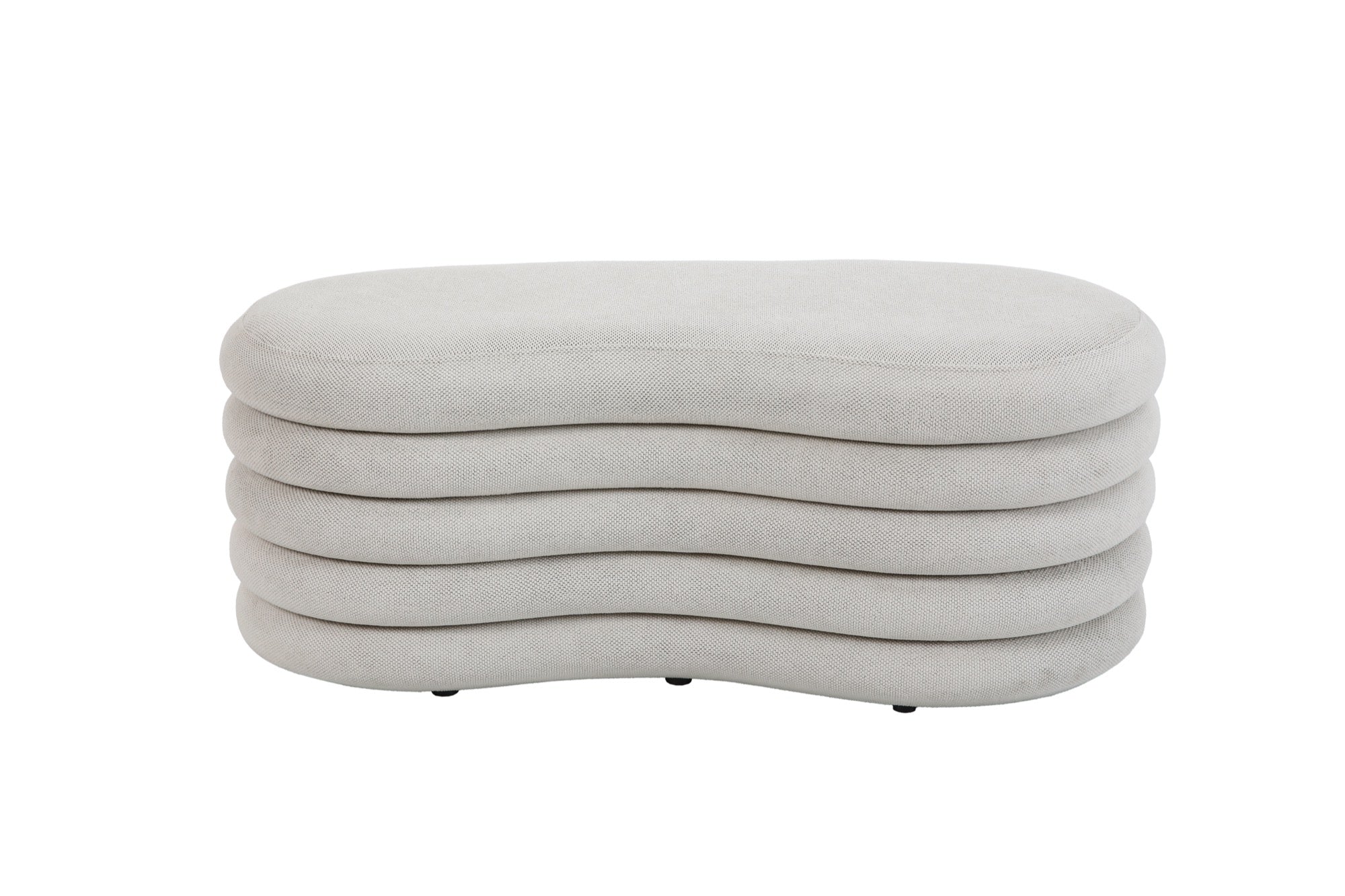 Banco Myco tapizado en poly-linen con asiento de guardado