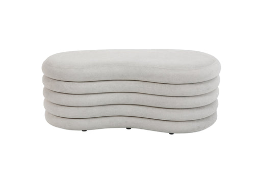 Banco Myco tapizado en poly-linen con asiento de guardado