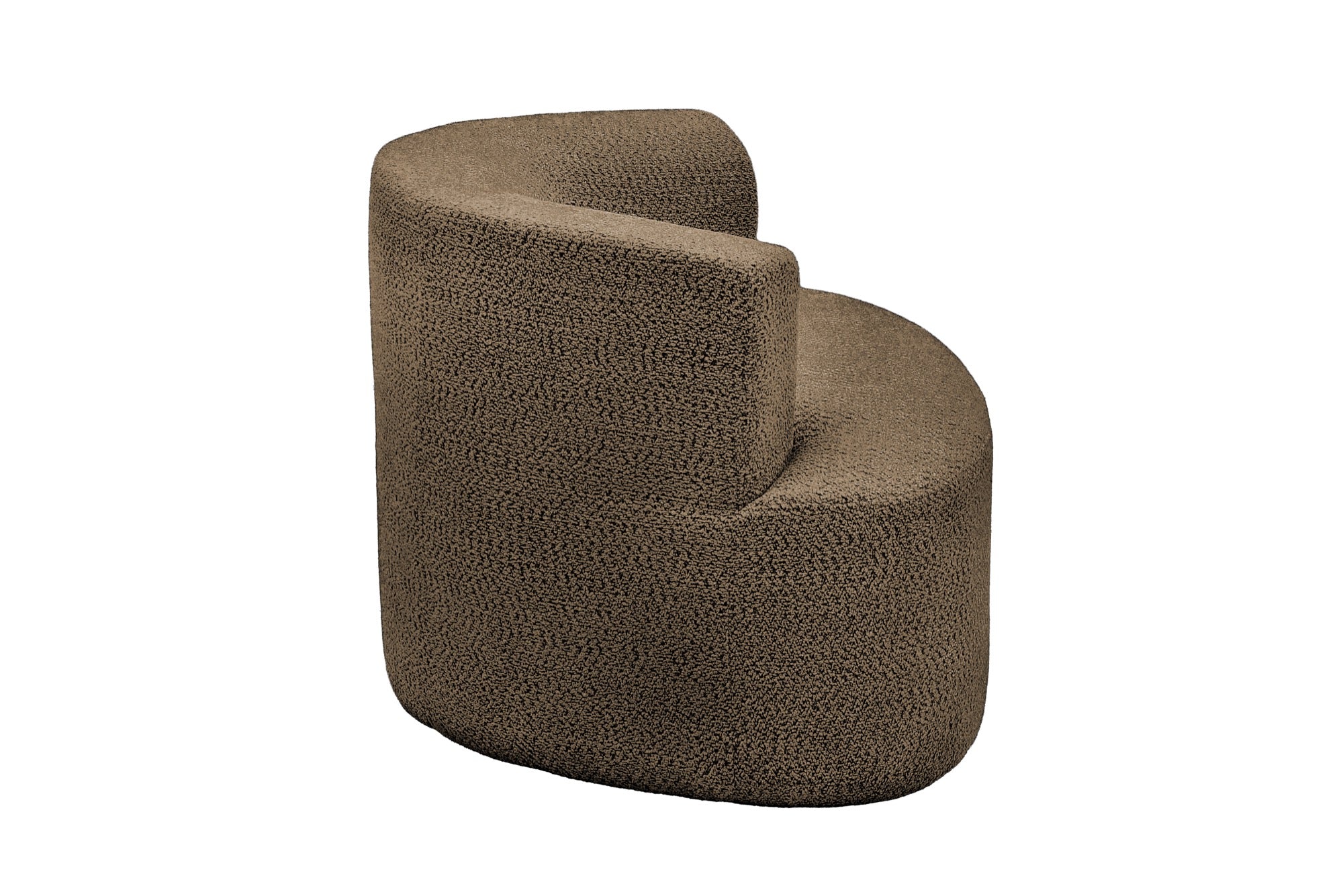 Sillón individual Nido tapizado en chenille marrón
