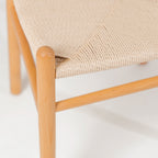 Silla Trama de madera de haya con asiento de cuerda tejida, color natural