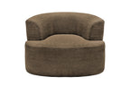 Sillón individual Nido tapizado en chenille marrón