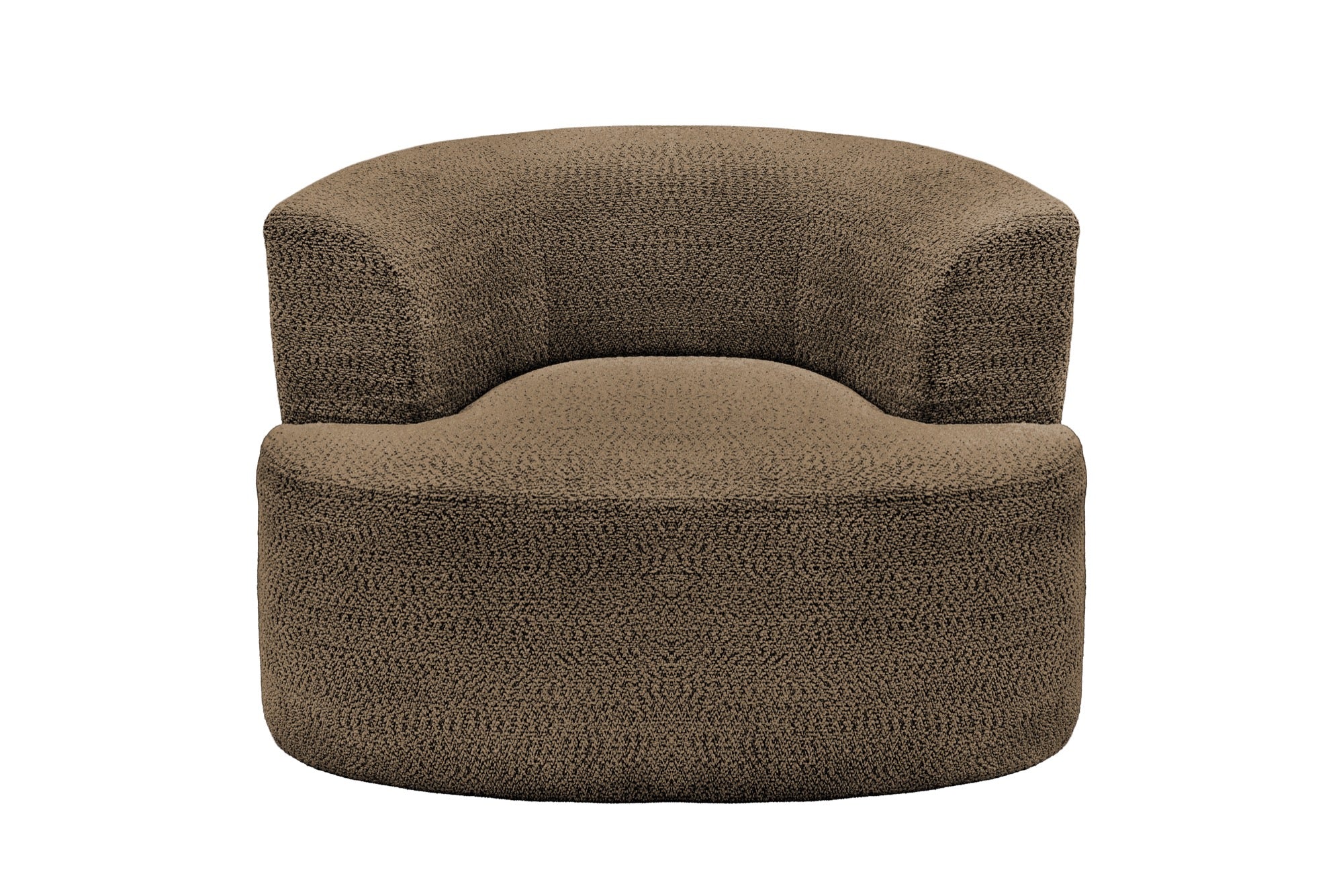 Sillón individual Nido tapizado en chenille marrón
