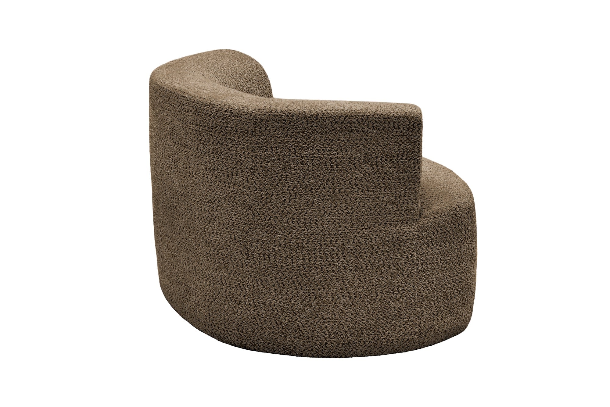 Sillón individual Nido tapizado en chenille marrón