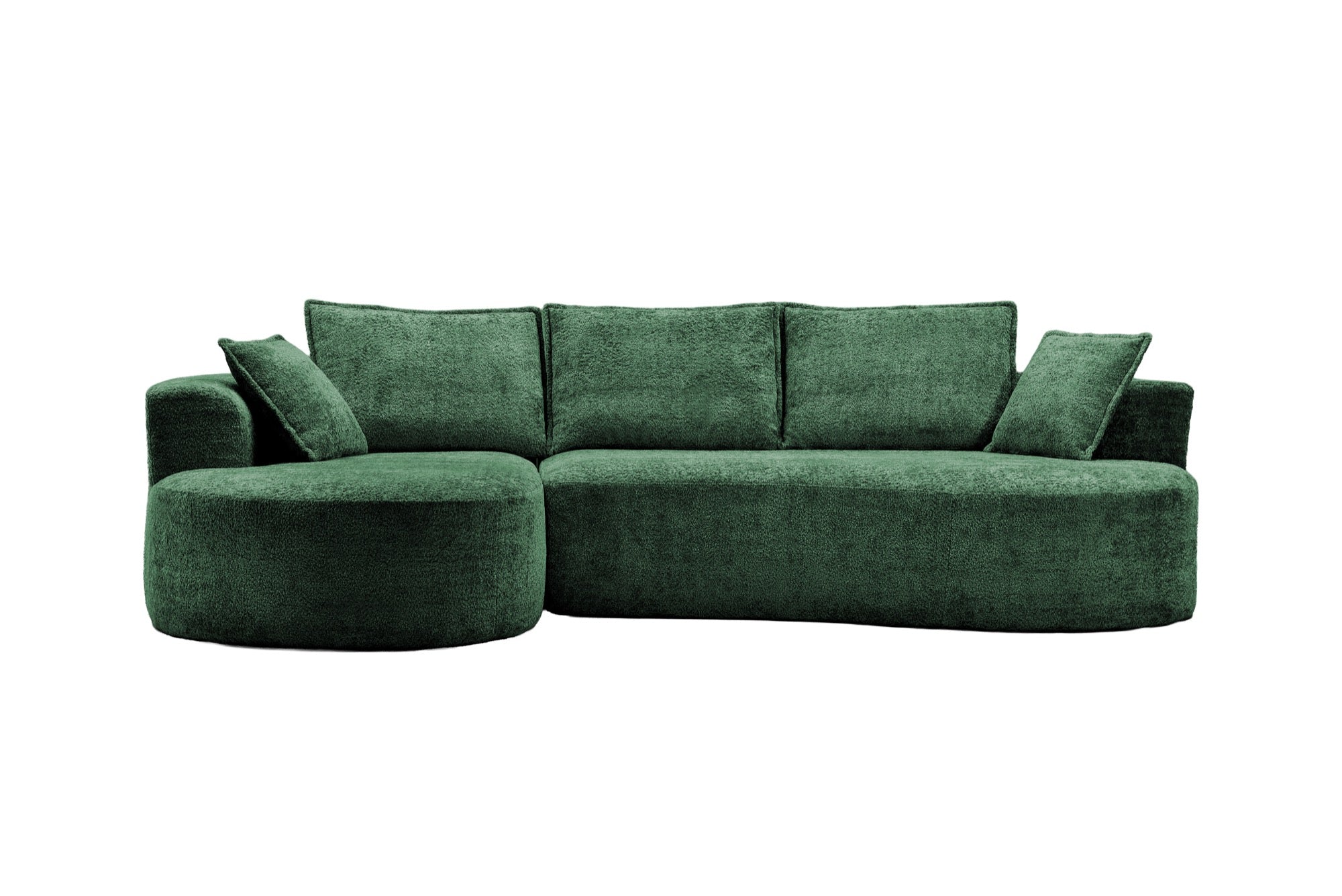 Sillón esquinero Root de 286 cm tapizado en chenille verde