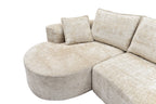Sillón esquinero Nube de 286 cm tapizado en chenille beige