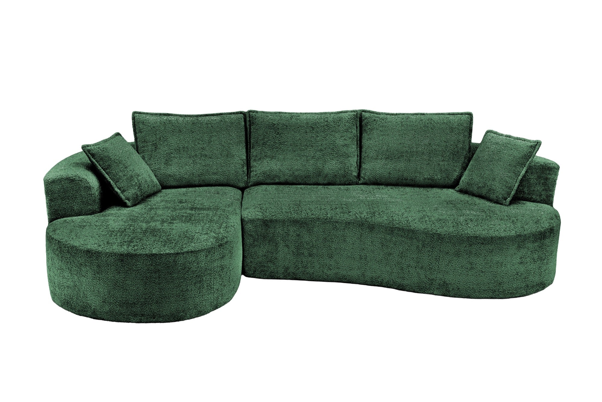 Sillón esquinero Root de 286 cm tapizado en chenille verde