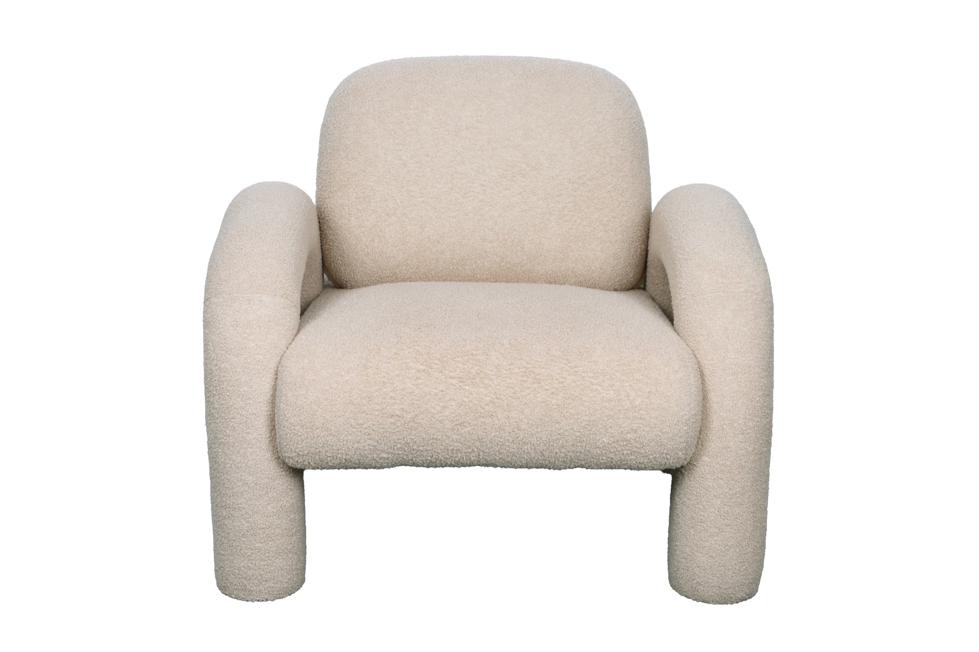 Sillón Grow tapizado en tela teddy, apoyabrazos y respaldo desmontables