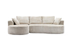 Sillón esquinero Nube de 286 cm tapizado en chenille beige